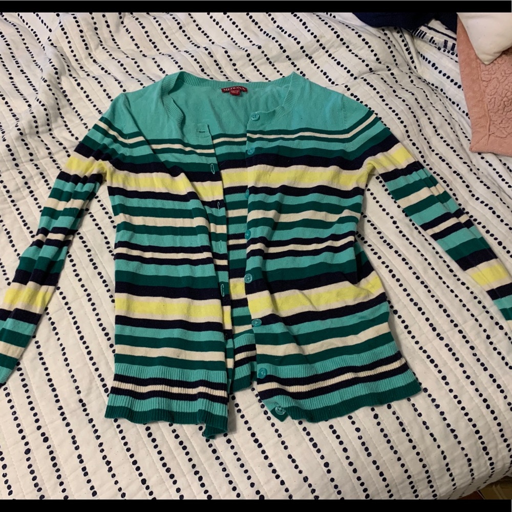 Stripped  bottom up sweater